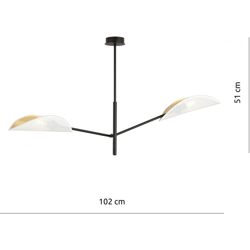 Lampa sufitowa designerska Vene II 102cm biało-złota Emibig
