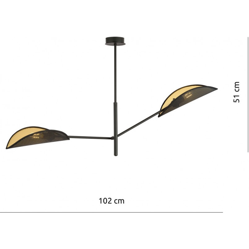 Lampa sufitowa designerska Vene II 102cm czarno-złota Emibig
