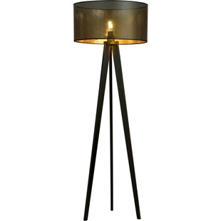 Lampa podłogowa trójnóg z abażurem Aston czarno-złota Emibig