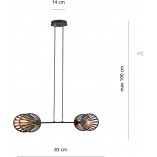 Lampa wisząca designerska Playa II 83cm czarna Emibig