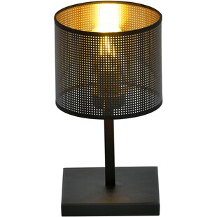 Lampa stołowa z abażurem Jordan czarno-złota Emibig