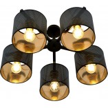 Lampa sufitowa ażurowa Jordan V 55cm czarno-złota Emibig
