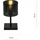 Lampa stołowa z abażurem Jordan czarna Emibig