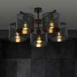 Lampa sufitowa ażurowa Jordan V 55cm czarna Emibig