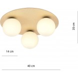 Plafon szklany okrągły Kenzo 3 40cm biało-naturalny Emibig