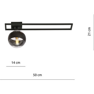 Plafon szklana kula Imago C 14cm przezroczysty / czarny pasek Emibig