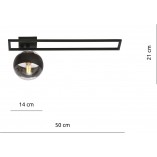 Plafon szklana kula Imago C 14cm przezroczysty / czarny pasek Emibig