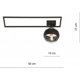 Plafon szklana kula Imago A 14cm przezroczysty / czarny pasek Emibig