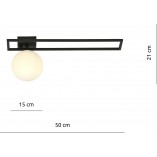 Plafon szklana kula Imago C 15cm czarny / opal Emibig