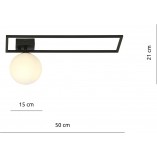 Plafon szklana kula Imago B 15cm czarny / opal Emibig
