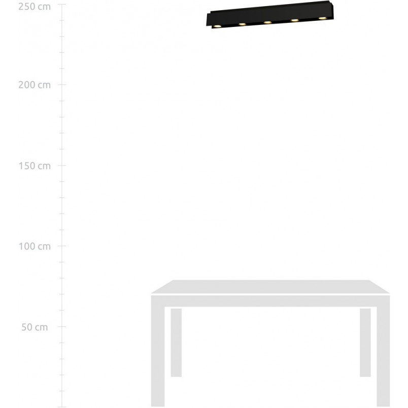 Plafon sufitowy 5 punktowy Kenno 96cm czarny Emibig