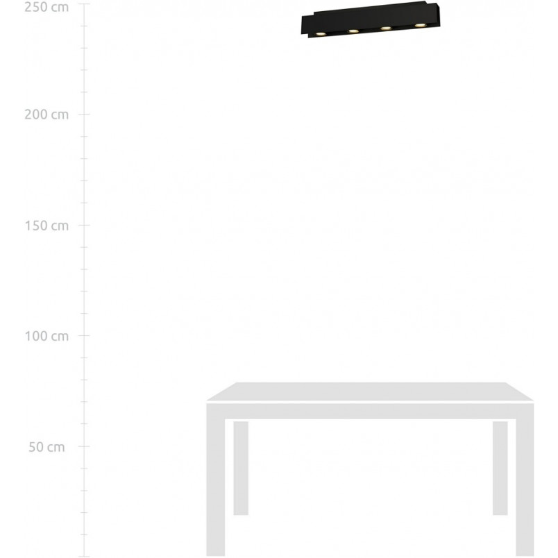 Plafon sufitowy 4 punktowy Kenno 72cm czarny Emibig