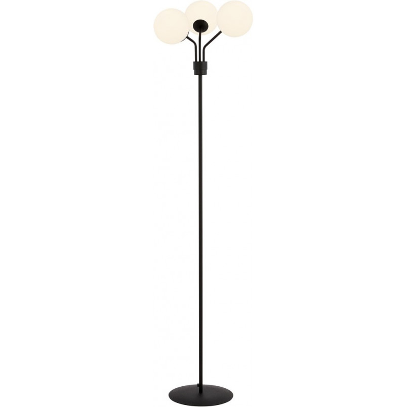 Lampa podłogowa szklane kule Nova biało-czarna Emibig