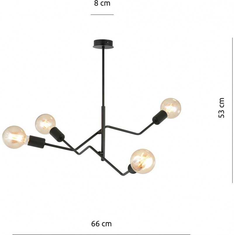 Lampa sufitowa 4 punktowa Frix 66cm czarna Emibig