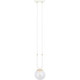 Lampa wisząca szklana kula Glam 14cm biało-przeźroczysta Emibig