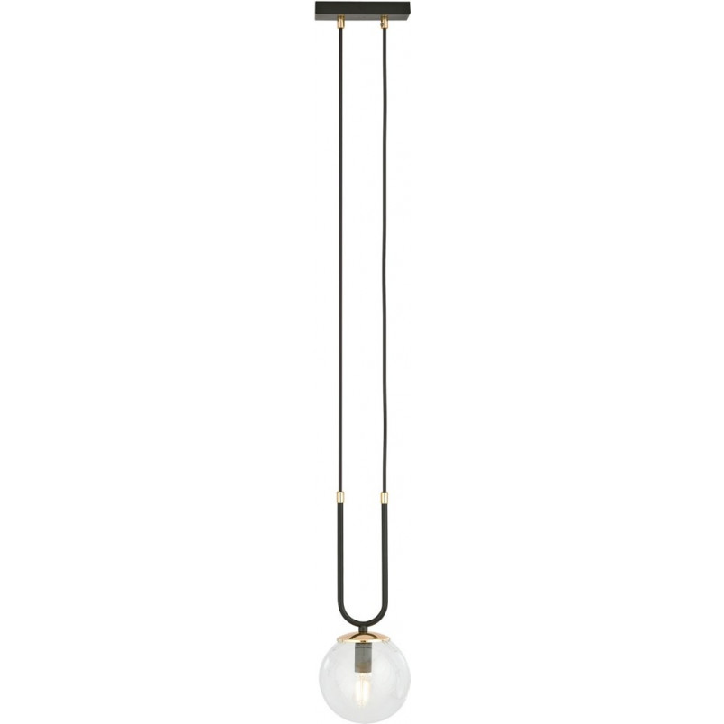 Lampa wisząca szklana kula Glam 14cm czarno-przeźroczysta Emibig