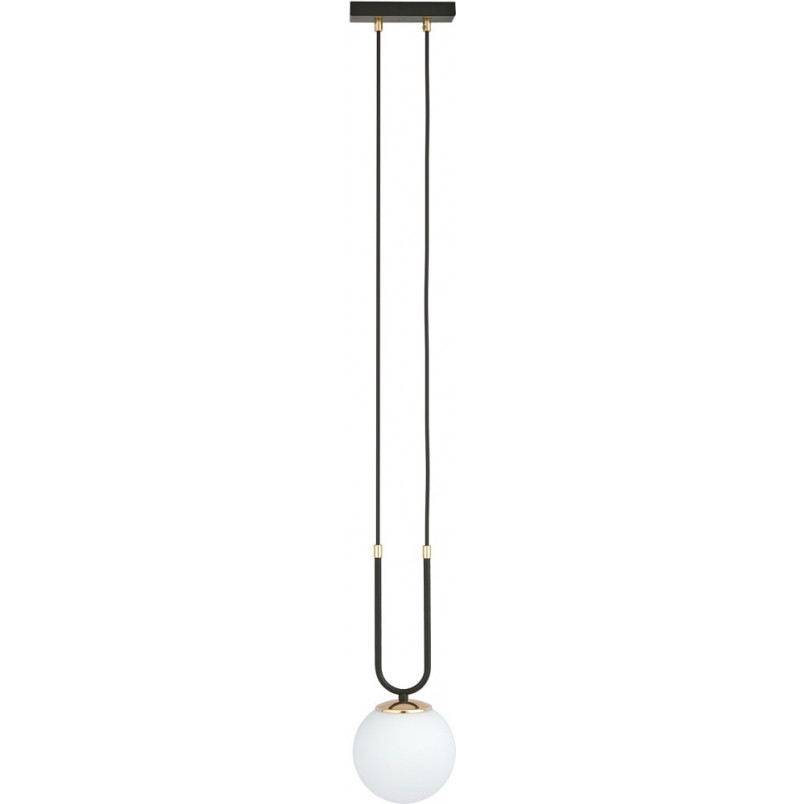 Lampa wisząca szklana kula Glam 14cm biało-czarna Emibig