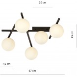 Lampa sufitowa szklane kule Smart V 67cm biało-czarna Emibig
