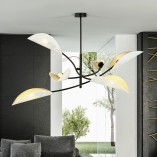 Lampa sufitowa designerska Lotus VI 102cm biało-złota Emibig