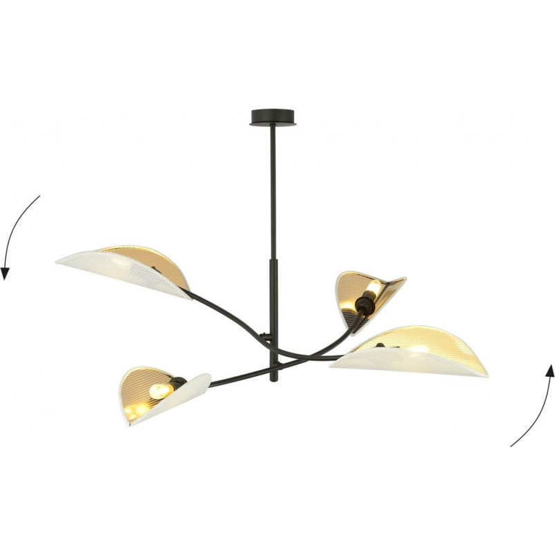 Lampa sufitowa designerska Lotus IV 102cm biało-złota Emibig