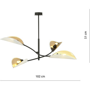 Lampa sufitowa designerska Lotus IV 102cm biało-złota Emibig
