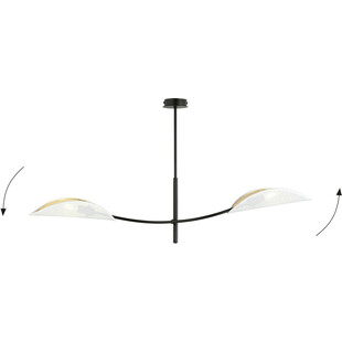 Lampa sufitowa designerska Lotus II 103cm biało-złota Emibig