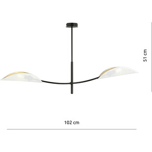 Lampa sufitowa designerska Lotus II 103cm biało-złota Emibig