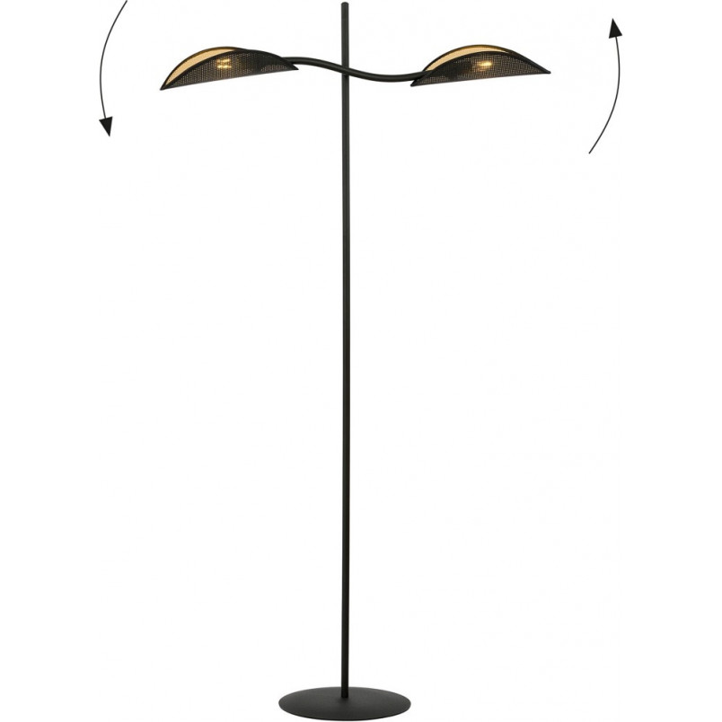 Lampa podłogowa designerska Lotus czarno-złota Emibig