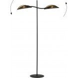 Lampa podłogowa designerska Lotus czarno-złota Emibig