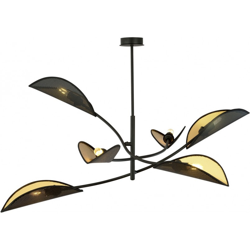 Lampa sufitowa designerska Lotus VI 102cm czarno-złota Emibig