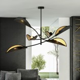 Lampa sufitowa designerska Lotus VI 102cm czarno-złota Emibig