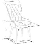 Krzesło welurowe pikowane K366 popiel marki Halmar