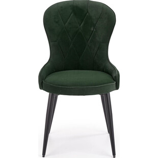 Krzesło welurowe pikowane K366 ciemno zielone marki Halmar