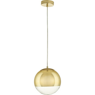 Lampa wisząca szklana kula designerska Flash 20cm złota Step Into Design