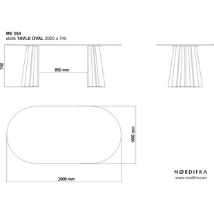 Stół owalny fornirowany Tavle Oval 200x100cm dąb naturalny Nordifra