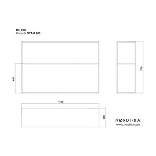 Konsola industrialna z półką Stam 115 dąb czarny marki Nordifra
