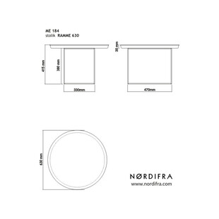 Okrągły stolik metalowy z tacą Ramme 63 czarny marki Nordifra