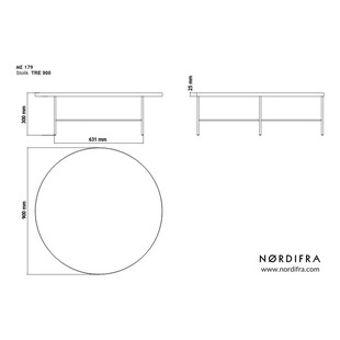 Stolik kawowy okrągły Tre 90 czarny dąb marki Nordifra