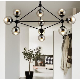 Stylizowa Lampa wisząca szklana designerska Astrifero 10 Czarno Bursztynowa marki Step Into Design