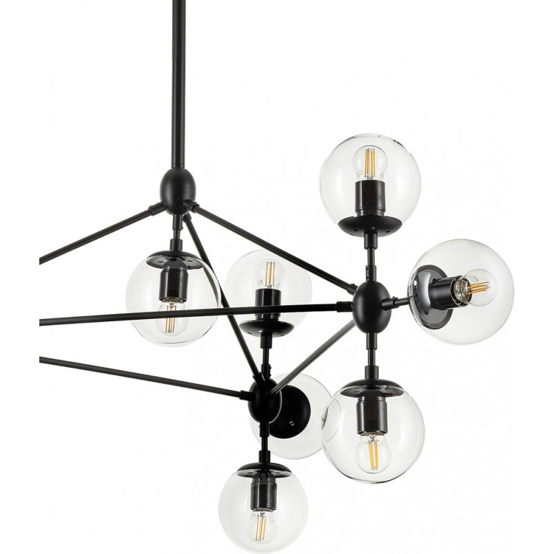 Stylizowa Lampa designerska szklane kule Astrifero X przezroczysto-czarna Step