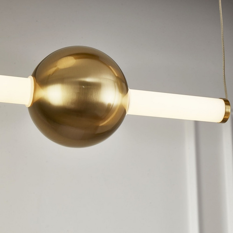 Lampa wisząca podłużna glamour O-line LED 110cm mosiężna Step Into Design