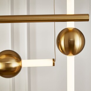 Lampa wisząca podłużna glamour O-line LED 78cm mosiężna Step Into Design