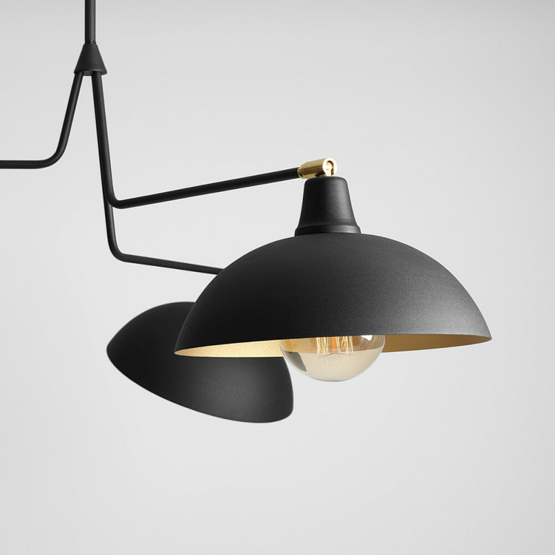 Lampa sufitowa potrójna industrialna Espace czarno-złota marki Aldex