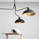 Lampa sufitowa potrójna industrialna Espace czarno-złota marki Aldex