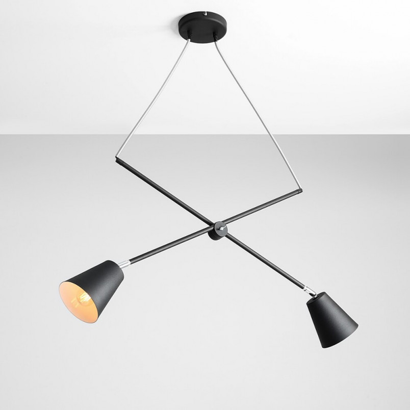 Lampa sufitowa podwójna regulowana Arte czarna marki Aldex