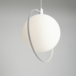 Lampa wisząca szklana kula Aura 42 biała marki Aldex