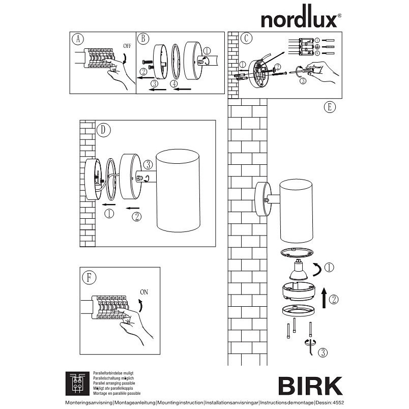 Kinkiet ogrodowy Birk Czarny marki Nordlux