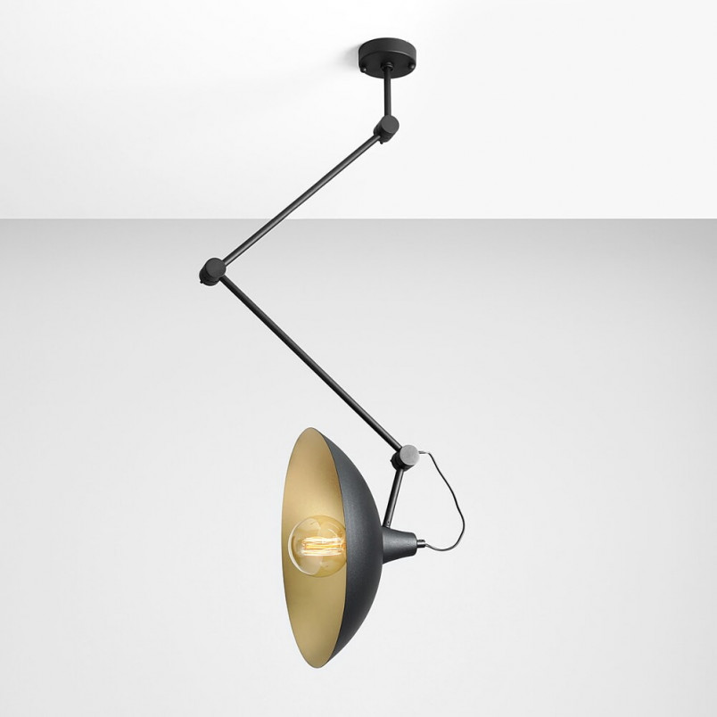 Lampa sufitowa na wysięgniku Melos 36 czarno-złota marki Aldex