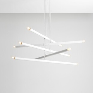 Lampa designerska wiszące tuby Tubo X 100cm biała Aldex