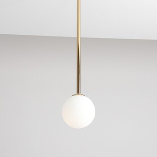 Lampa sufitowa szklana kula Pinne M 14cm biało-złota Aldex